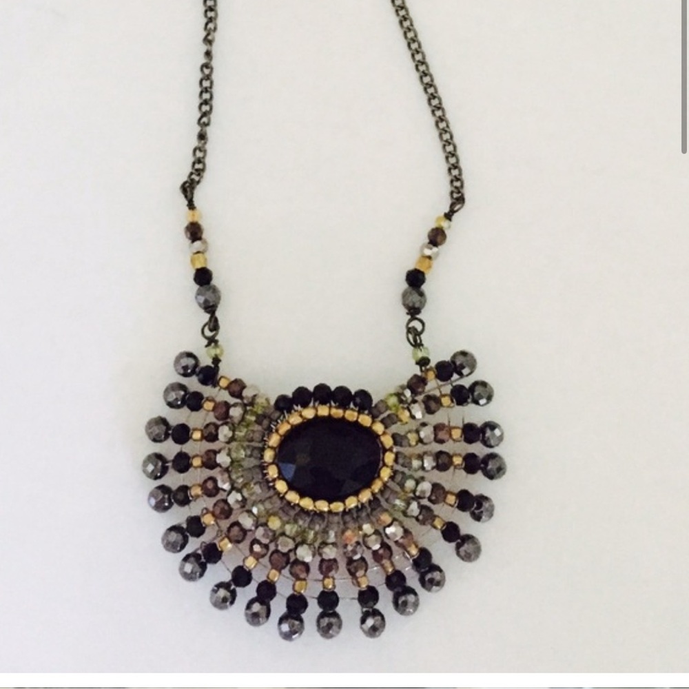 Anthropologie beaded necklace pendant